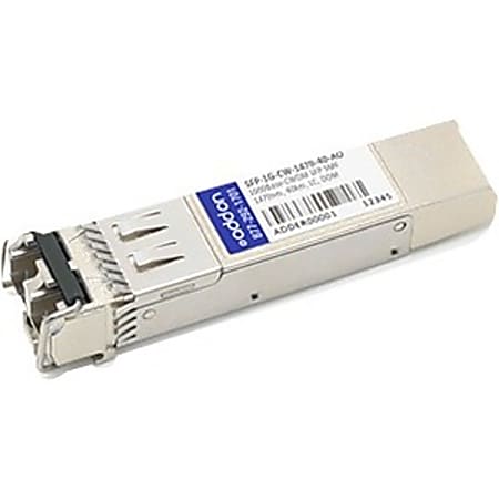 AddOn Arista Networks SFP-1G-CW-1470-40 Compatible TAA Compliant 1000Base-CWDM SFP Transceiver (SMF, 1470nm, 40km, LC, DOM) - 100% compatible and guaranteed to work