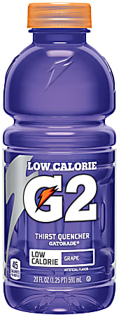Gatorade G2 Low-Calorie Thirst Quencher, Grape, 20 Oz, Pack Of 24