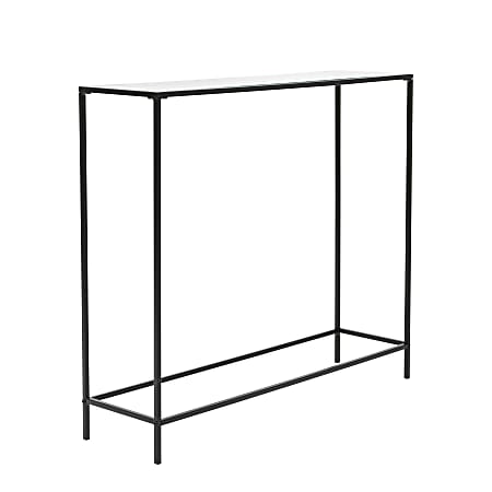 Eurostyle Arvi Console Table, 32”H x 36”W x 10”D, Black/Clear