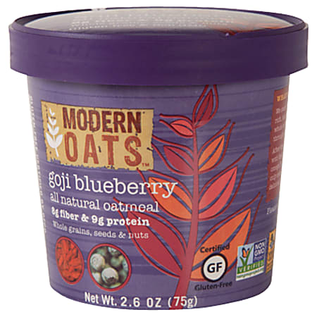 Modern Oats™ Oatmeal Cups, Goji Blueberry, 2.6 Oz, Pack Of 12