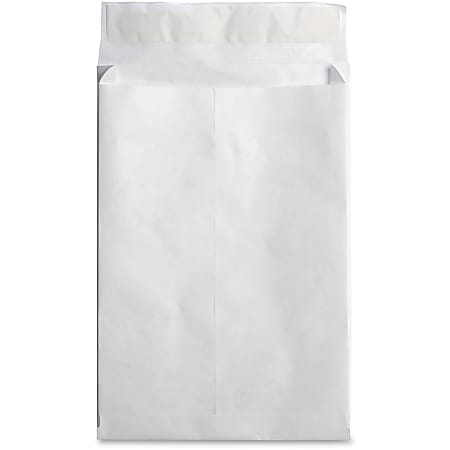 Business Source Tyvek Expansion Envelopes - Document - 12" Width x 16" Length - 2" Gusset - Peel & Seal - Tyvek - 100 / Carton - White