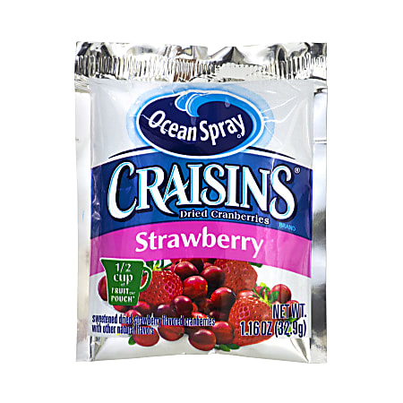 OCEAN SPRAY Craisins Strawberry Flavored Dried Cranberries 1.16 oz 200 ...