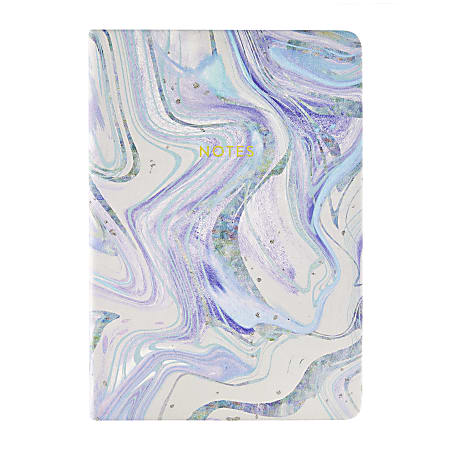Eccolo Flexi Journal, 6&rdquo; x 8&rdquo;, College Rule, 256 Pages, Blue/Purple Marble