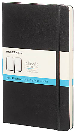 Moleskine Classic Hard Cover Notebook, 5" x 8-1/4", Dotted, 240 Pages, Black