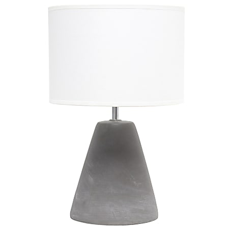 Simple Designs Pinnacle Concrete Table Lamp, 14-1/4"H, White Shade/Gray Base