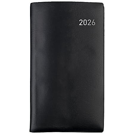 Office Depot Brand Monthly Planner, 3 1/2" x 6", Black, January 2026 to December 2026, OD71010026