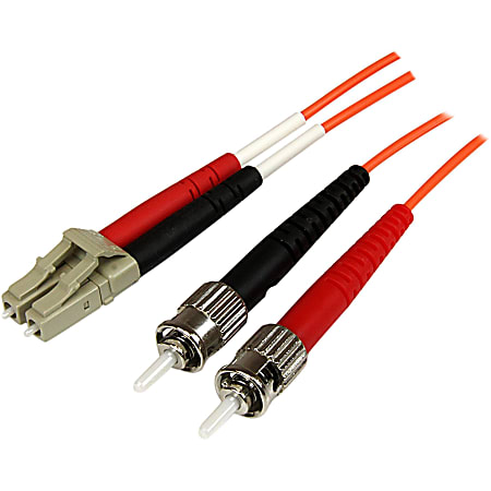 StarTech.com 1m Fiber Optic Cable - Multimode Duplex 50/125 - OFNP Plenum - LC/ST - OM2 - LC to ST Fiber Patch Cable - Orange