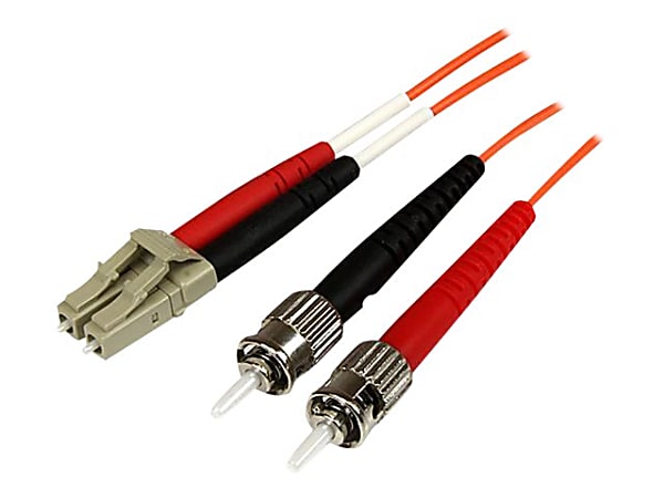 StarTech.com 1m Fiber Optic Cable - Multimode Duplex 50/125 - OFNP Plenum - LC/ST - OM2 - LC to ST Fiber Patch Cable - Orange