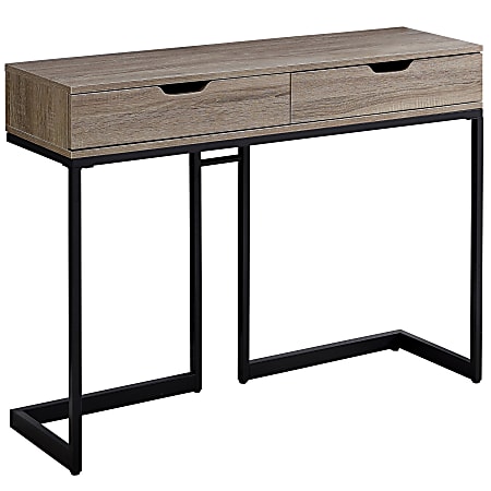 Monarch Specialties Accent Table With Drawers, Rectangular, Dark Taupe/Black