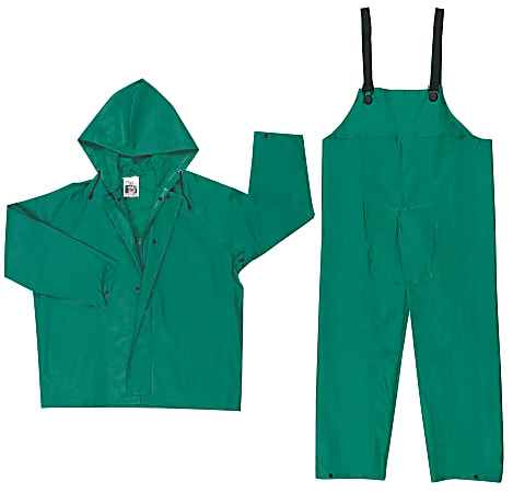 Two-Piece Rain Suit, Jacket w/Hood, Bib Pants, 0.42