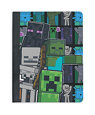 Innovative Designs Licensed Composition Notebook, 7-1/2” x 9-3/4”, Single Subject, Wide Ruled, 100 Sheets, Minecraft