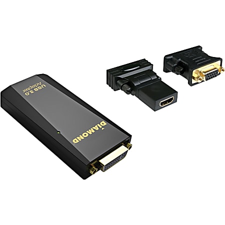 Diamond Multimedia USB 3.0 to VGA/DVI / HDMI Video Graphics Adapter up to 2048×1152 / 1920×1080 (BVU3500) - USB - 1 x DVI Video - 2560 x 1600 Supported