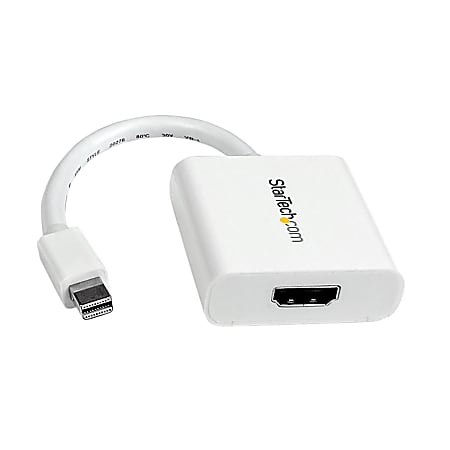 StarTech.com Mini DisplayPort To HDMI Video Adapter Converter, White