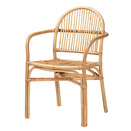bali & pari Tugera Modern Bohemian Dining Chair, Natural Brown