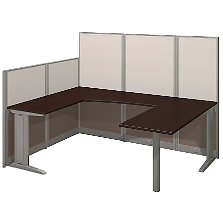 Bush Business Furniture Office In An Hour U Workstation, Mocha Cherry Finish, Premium Delivery