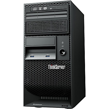 Lenovo ThinkServer TS140 70A4001MUX 5U Tower Server - 1 x Intel Xeon E3-1225 v3 Quad-core (4 Core) 3.20 GHz - 4 GB Installed DDR3 SDRAM - 500 GB (1 x 500 GB) HDD - Serial ATA/600 Controller - 0, 1, 5, 10 RAID Levels - 1 x 280 W