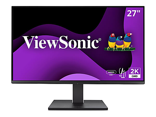 ViewSonic VG2752-2K 27 Inch IPS 1440p Ergonomic Monitor with Tilt, Swivel, Pivot, Height Adjust, 100Hz, 5-Port USB Hub, HDMI, DisplayPort, and 65W USB C Inputs - 27" Viewable - In-plane Switching (IPS) Technology - LED Backlight - 2560 x 1440
