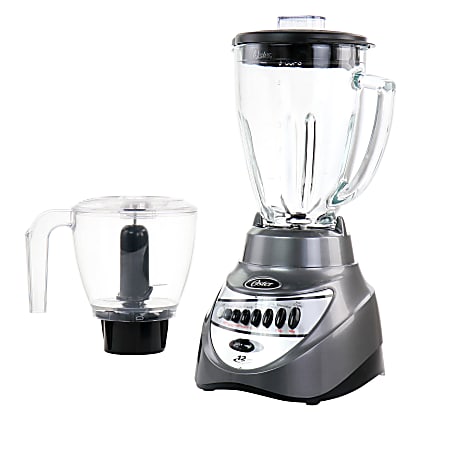Oster 2-in-1 System 700-Watt 12-Speed 6-Cup Blender With Food Chopper, Gray
