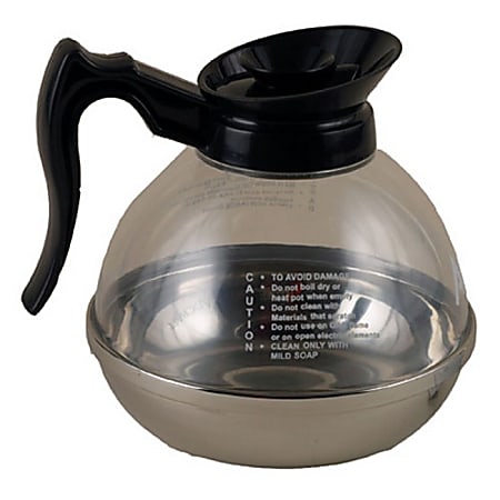 Winco 64-Oz Plastic Coffee Decanter, Clear/Black