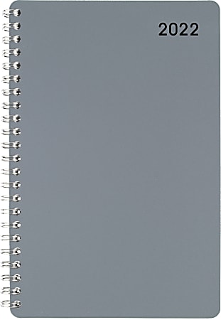 Office Depot® Brand Weekly/Monthly Appointment Book, 4" x 6", Silver, January To December 2022, OD710430