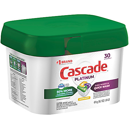 Cascade® Platinum™ ActionPacs™ Dishwasher Detergent Pods, Fresh Scent, Pack Of 30