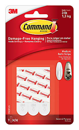 Command Medium Picture Hanging Strips 6 Pairs 12 Command Strips Damage Free  Hanging for Christmas Decor White - Office Depot