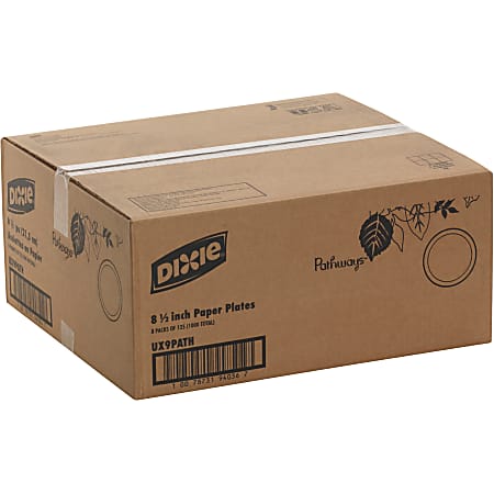 DIXIE 8 12IN MEDIUM WEIGHT PAPER PLATES BY GP PRO GEORGIA PACIFIC PATHWAYS  IN DISPENSER BOXES 300 PLATES - Office Depot