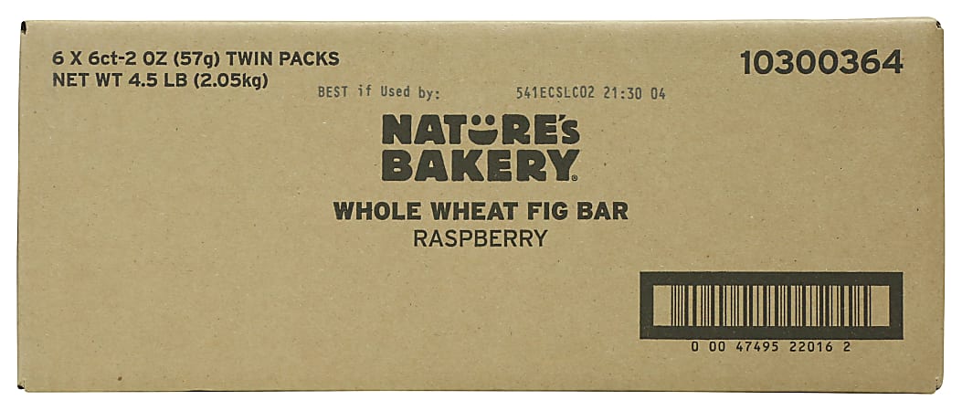 Nature's Bakery Fig Bars, Whole Wheat Raspberry, 2 Oz, Total Qty 36