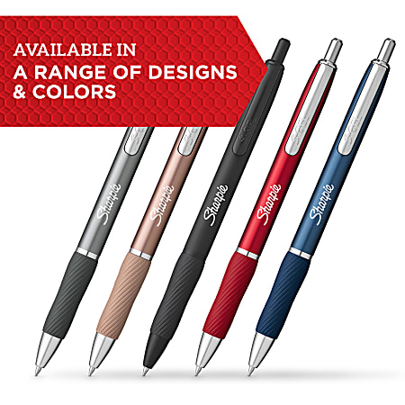 Sharpie S Gel Pens Medium Point 0.7 mm RedGold Barrel Black Ink Pack Of 12  Pens - Office Depot
