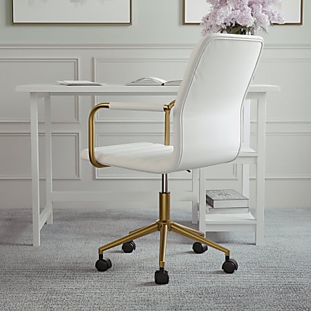 White and brass office chair best sale