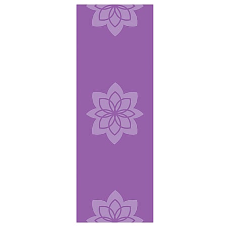GoFit Zen Lotus Designer Yoga Mat, 3/16”H x 24”W x 68”D, Purple