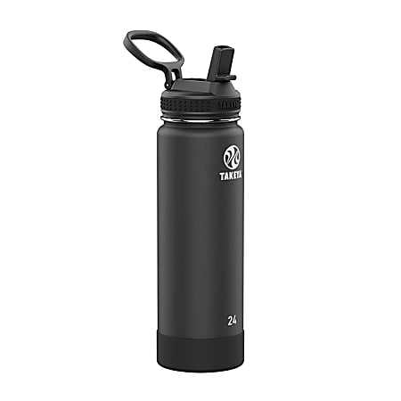 Takeya Actives Reusable Water Bottle With Straw 24 Oz Onyx - Office Depot