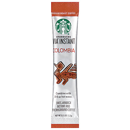 Starbucks® VIA™ Ready Brew Coffee, Colombian, 0.1 Oz Per Bag, Carton Of 8 Bags