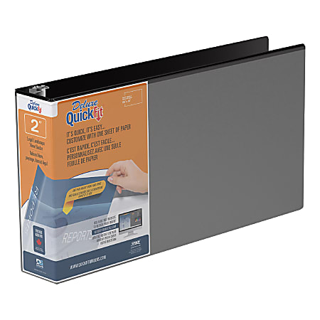 QuickFit® Legal Landscape Overlay 3-Ring Binder, 2&quot; Round