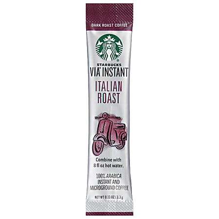 Starbucks® VIA™ Ready Brew Coffee, Italian Roast, 0.1 Oz Per Bag, Carton Of 8 Bags