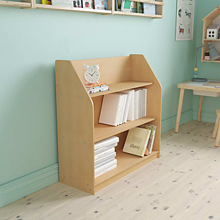 Flash Furniture Wooden 3-Shelf Book Display, 31-1/2”H x
