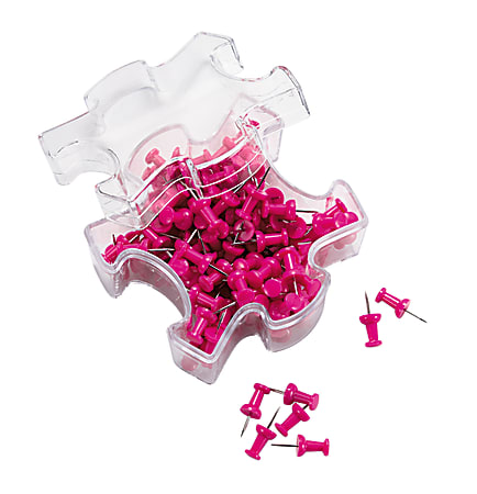 Office Depot® Brand Puzzle Piece Pushpins, 1/2" x 1/4", Pink, Pack Of 150