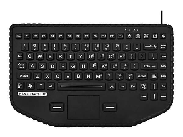 Man & Machine So Cool Keyboard  - Computer - Unix, Mac, PC, Linux - Industrial Silicon Rubber Keyswitch - Black - SOCOOL/BKL/OR/B5