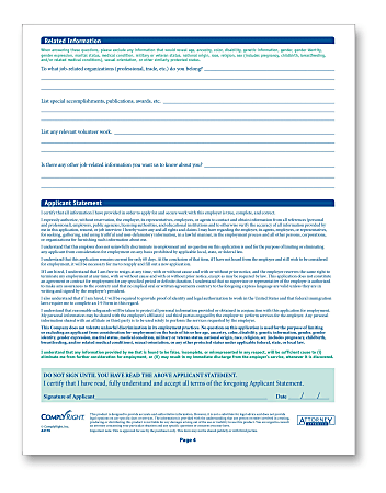 Complyright State Compliant Job Applications Pennsylvania Pack Of 50 -  Office Depot