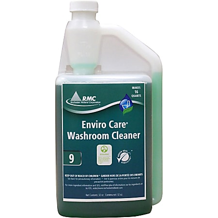 RMC Enviro Care Washroom Cleaner - Concentrate - 32 fl oz (1 quart) - 6 / Carton - Bio-based, Phosphate-free, Non-toxic - Blue, Green