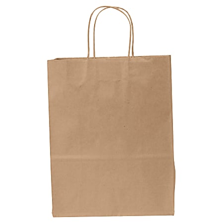 General Heavy-Duty Paper Shopping Bags, 13"H x 10"W x 5"D, Kraft, Carton Of 250 Bags