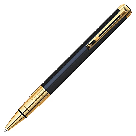 Waterman® Perspective Ballpoint Pen, Medium Point, 1.0 mm, Black/Gold Barrel, Black Ink