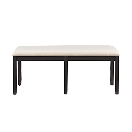 Linon Dixie Backless Bench, Beige/Dark Charcoal
