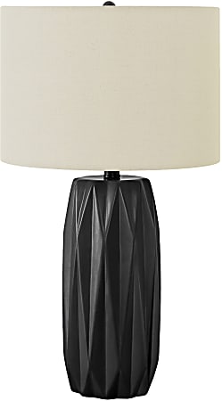 Monarch Specialties Ila Table Lamp, 25”H, Ivory/Black