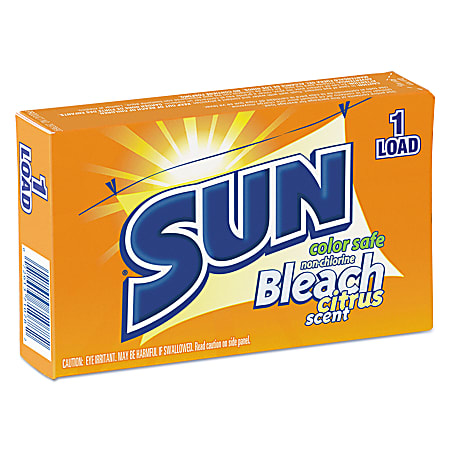 SUN® Color-Safe Powder Bleach Vending Packs, Unscented, 1.8 Oz, 1-Load Boxes, Carton Of 100 Boxes