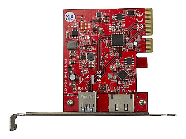 StarTech.com 2 Port USB 3.1 (10Gbps) + eSATA PCI Express Card - 1x USB-A + 1x eSATA - USB 3.1 PCIe Card & eSATA Card - USB 3.1 Expansion Card - Add one USB 3.1 (10Gbps) port and one eSATA (6Gbps) port to your computer, through a single PCI Express slot