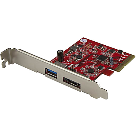 StarTech.com 2 Port USB 3.1 (10Gbps) + eSATA PCI Express Card - 1x USB-A + 1x eSATA - USB 3.1 PCIe Card & eSATA Card - USB 3.1 Expansion Card - Add one USB 3.1 (10Gbps) port and one eSATA (6Gbps) port to your computer, through a single PCI Express slot