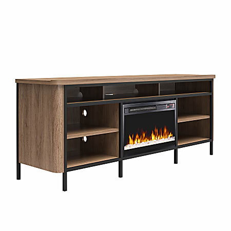 Ameriwood Home Danton Electric Fireplace TV Console For TVs Up To 75", 26-7/16"H x 67"W x 19-3/4"D, Walnut