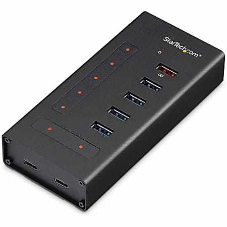StarTech.com 7 Port USB C Hub - 2x USB-C & 5x USB-A - Mountable Metal USB 3.0 Type-C Hub - 5Gbps USB 3.1/3.2 Gen 1 - HB30C5A2CST