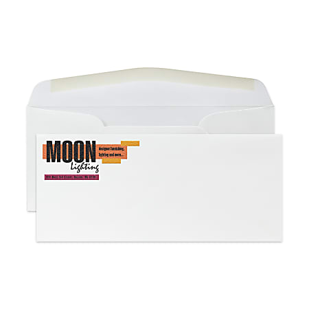 Custom #10 Full Color Raised Print Stationery Envelopes With Moisture/Gum-Seal, 4-1/8" x 9-1/2", CLASSIC CREST®/Solar White, Box Of 250 Envelopes